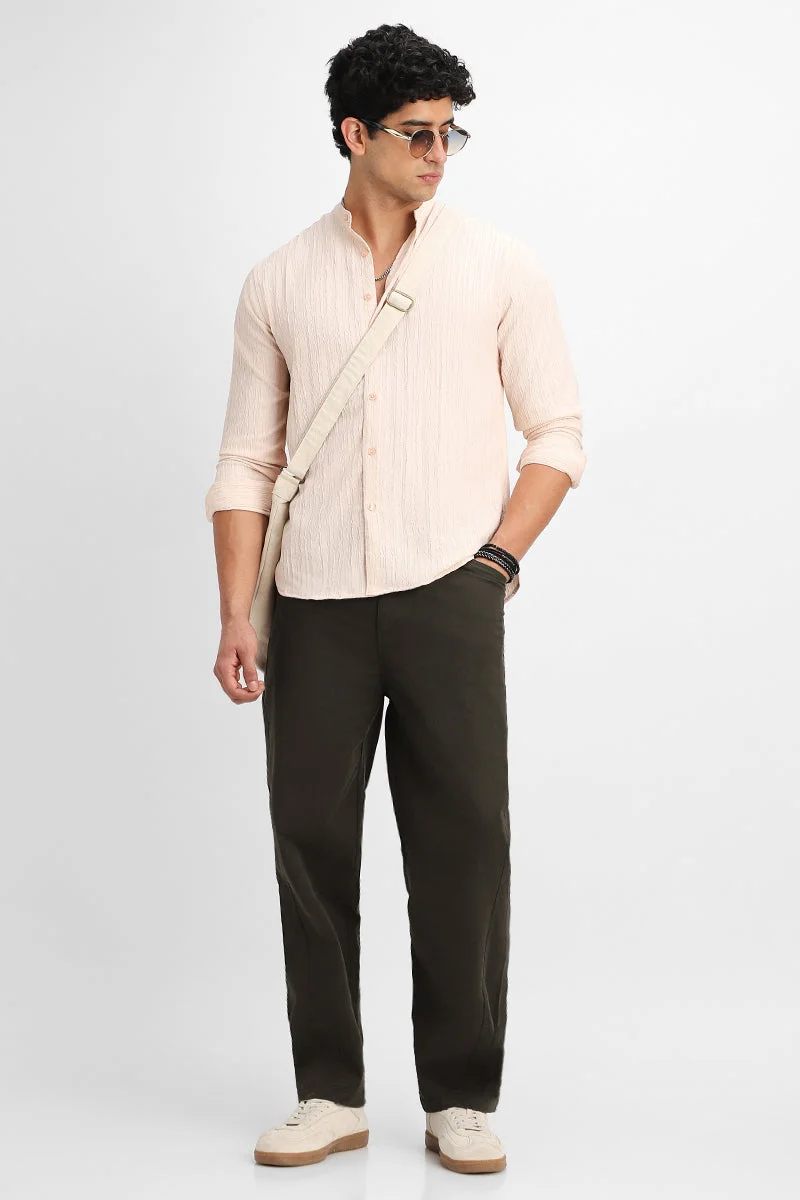 Snitch Olive Baggy Stretch Trousers for Men | Best Price UAE